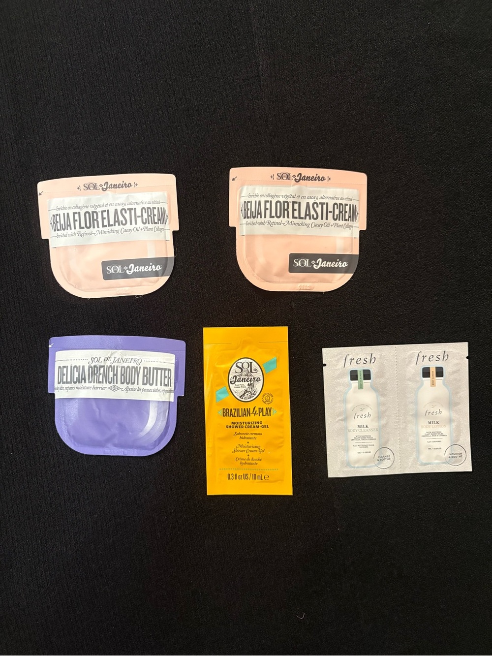 NEW Assorted Beauty Sample Set Sol de Janeiro Fresh Milk Sol DE Janeiro Beija